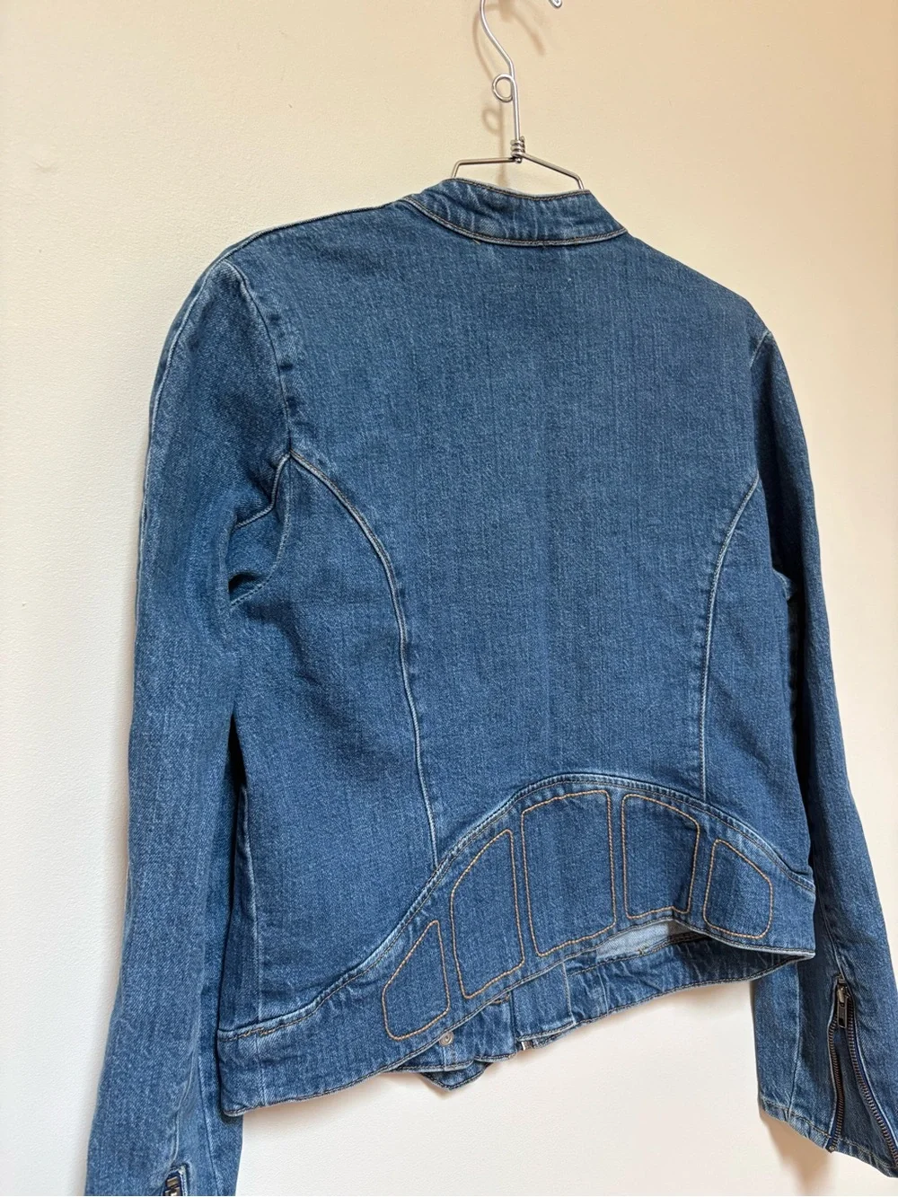 NWOT Free People We The Free Fast Lane Denim Moto Jacket Size Small